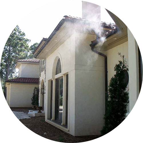 Residential home protected by Mosquito Mist Systems