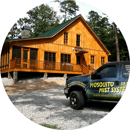 Mosquito Mist Systems service truck at a customer home